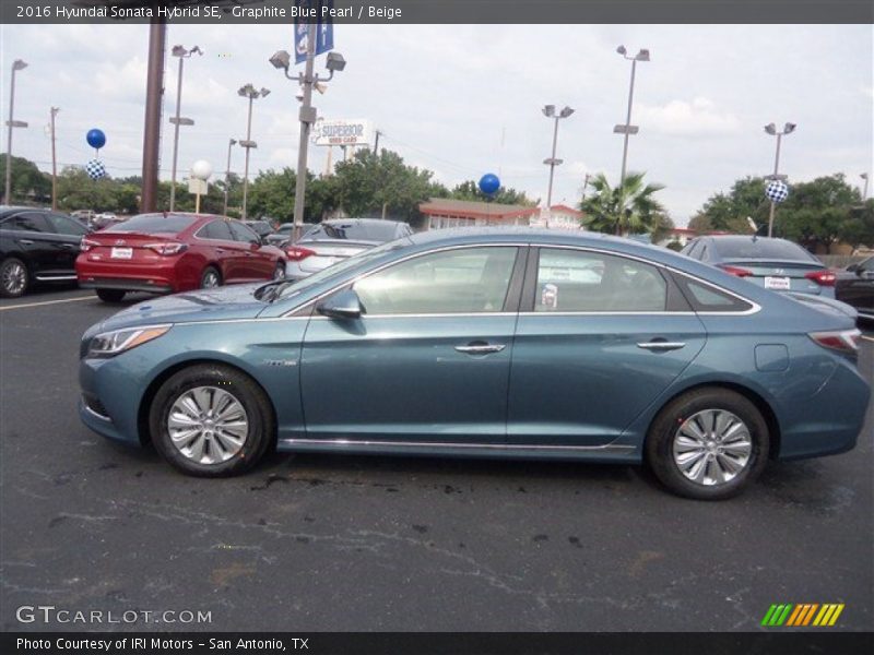 Graphite Blue Pearl / Beige 2016 Hyundai Sonata Hybrid SE