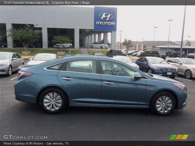 Graphite Blue Pearl / Beige 2016 Hyundai Sonata Hybrid SE