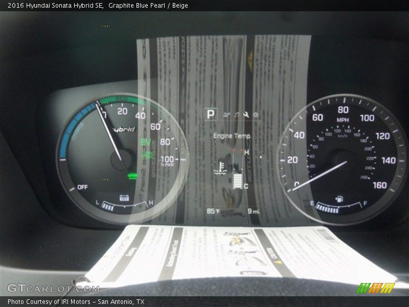 Graphite Blue Pearl / Beige 2016 Hyundai Sonata Hybrid SE