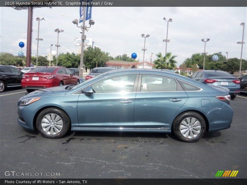 Graphite Blue Pearl / Gray 2016 Hyundai Sonata Hybrid SE