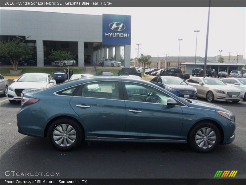 Graphite Blue Pearl / Gray 2016 Hyundai Sonata Hybrid SE