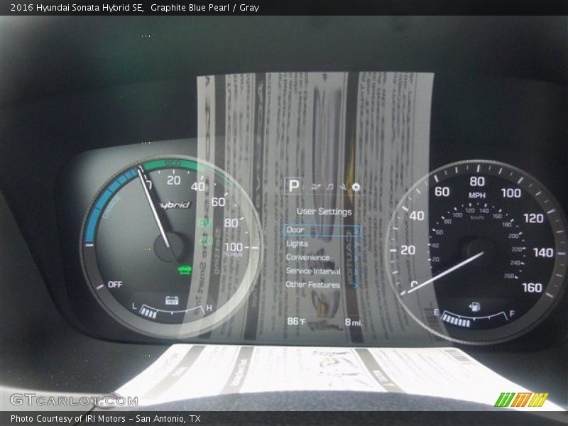 Graphite Blue Pearl / Gray 2016 Hyundai Sonata Hybrid SE