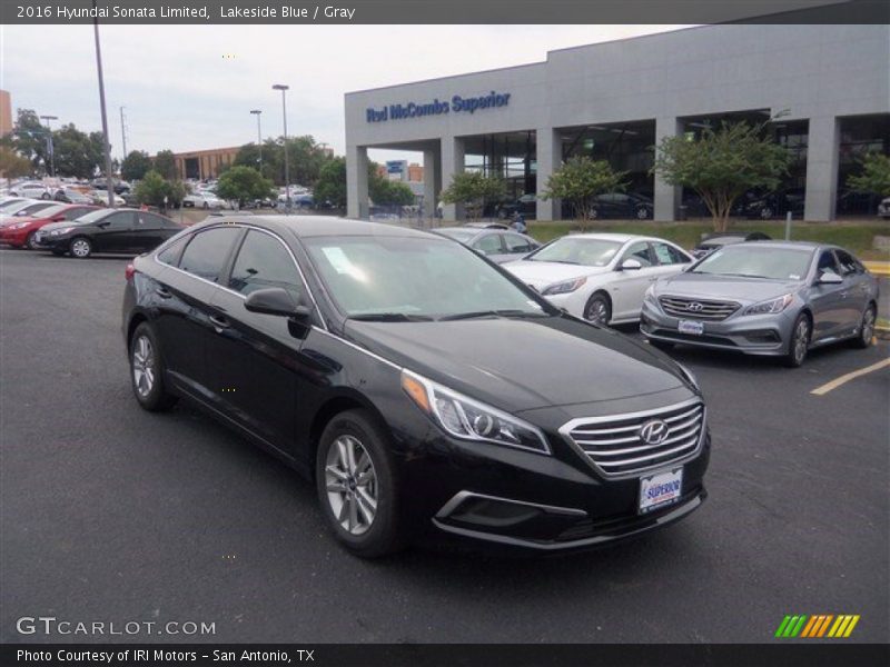 Lakeside Blue / Gray 2016 Hyundai Sonata Limited