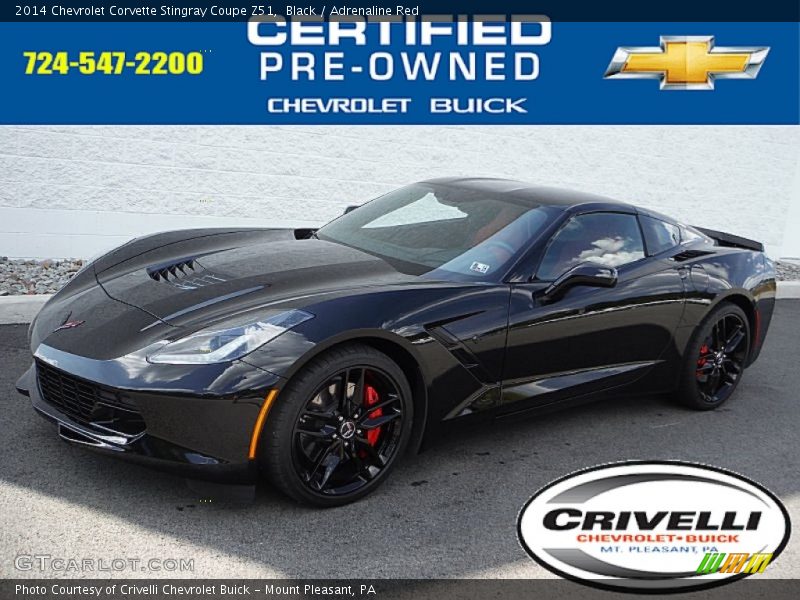 Black / Adrenaline Red 2014 Chevrolet Corvette Stingray Coupe Z51