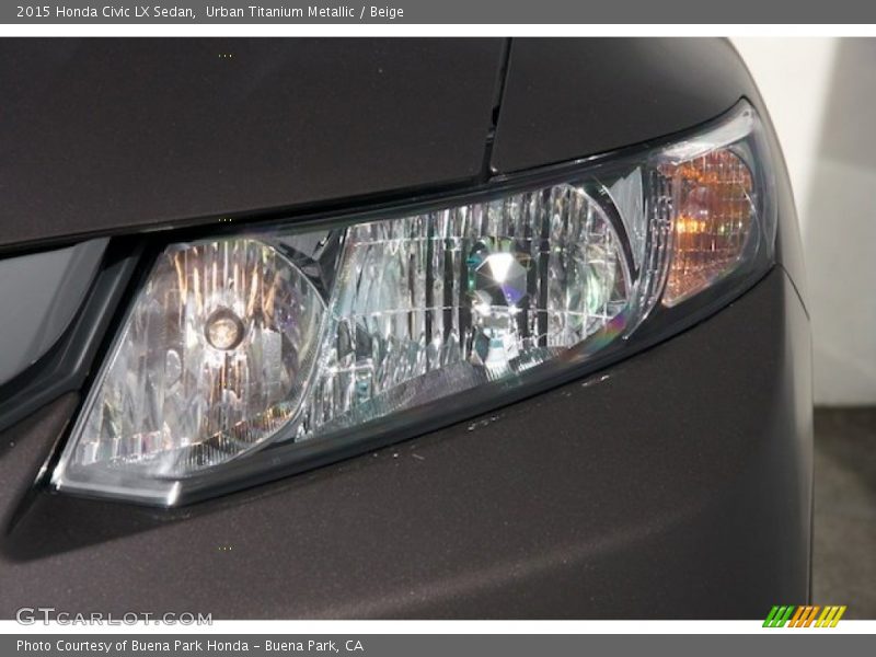 Urban Titanium Metallic / Beige 2015 Honda Civic LX Sedan