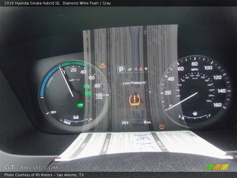 Diamond White Pearl / Gray 2016 Hyundai Sonata Hybrid SE