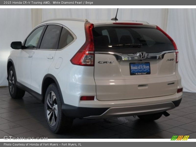 White Diamond Pearl / Beige 2015 Honda CR-V Touring AWD