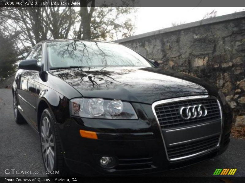 Brilliant Black / Beige 2008 Audi A3 2.0T