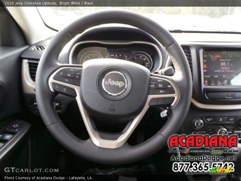 Bright White / Black 2016 Jeep Cherokee Latitude
