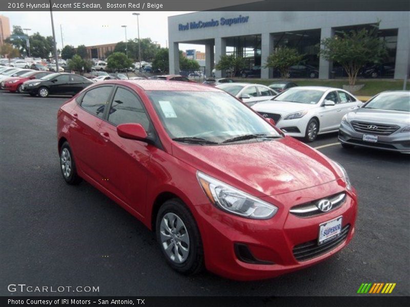Boston Red / Beige 2016 Hyundai Accent SE Sedan