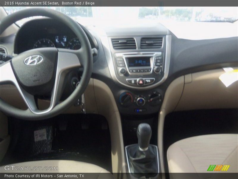 Boston Red / Beige 2016 Hyundai Accent SE Sedan
