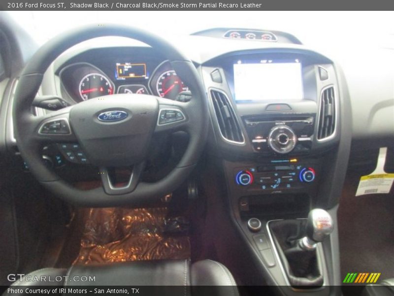 Shadow Black / Charcoal Black/Smoke Storm Partial Recaro Leather 2016 Ford Focus ST