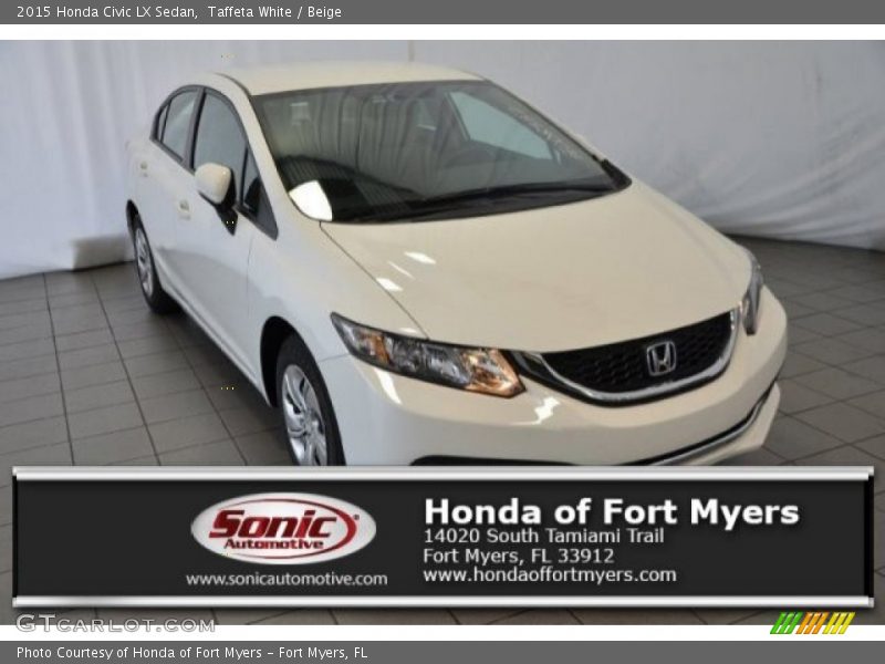 Taffeta White / Beige 2015 Honda Civic LX Sedan