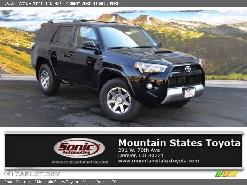 Midnight Black Metallic / Black 2016 Toyota 4Runner Trail 4x4