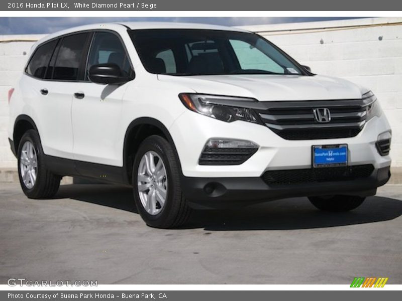 White Diamond Pearl / Beige 2016 Honda Pilot LX