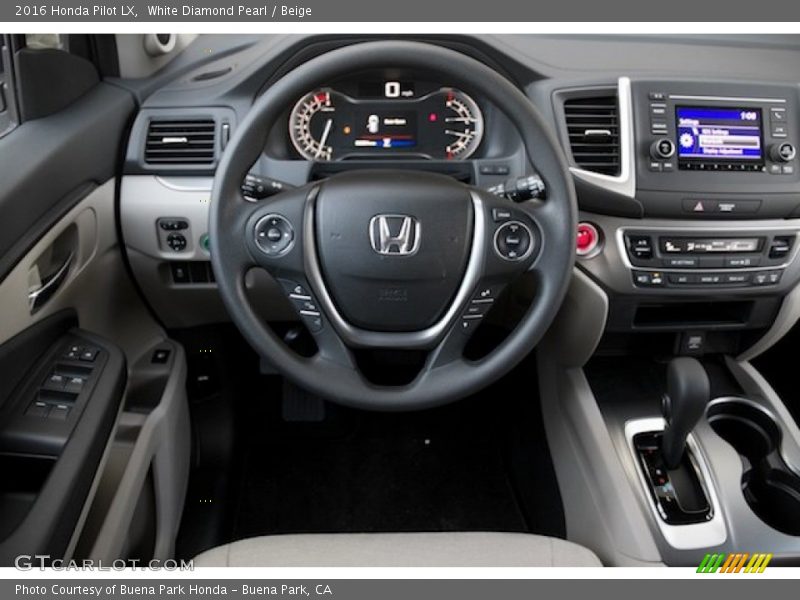 White Diamond Pearl / Beige 2016 Honda Pilot LX