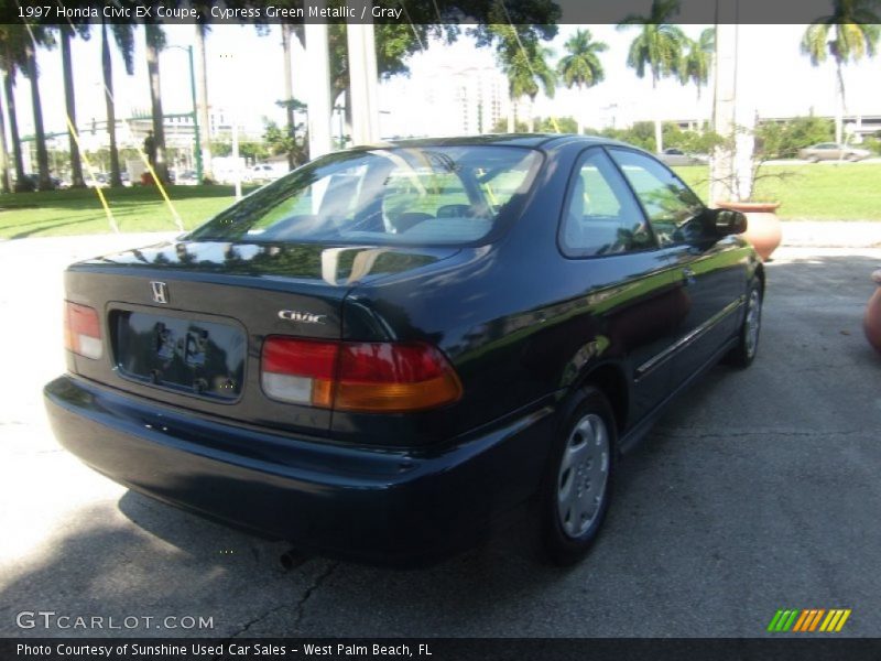 Cypress Green Metallic / Gray 1997 Honda Civic EX Coupe