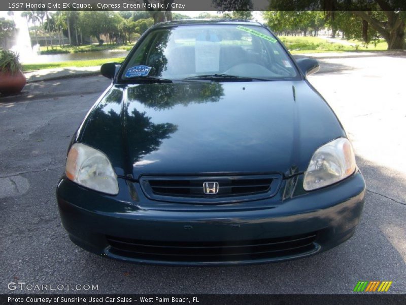Cypress Green Metallic / Gray 1997 Honda Civic EX Coupe