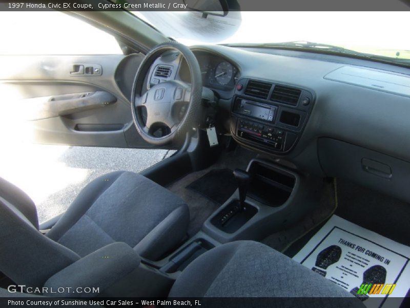 Cypress Green Metallic / Gray 1997 Honda Civic EX Coupe
