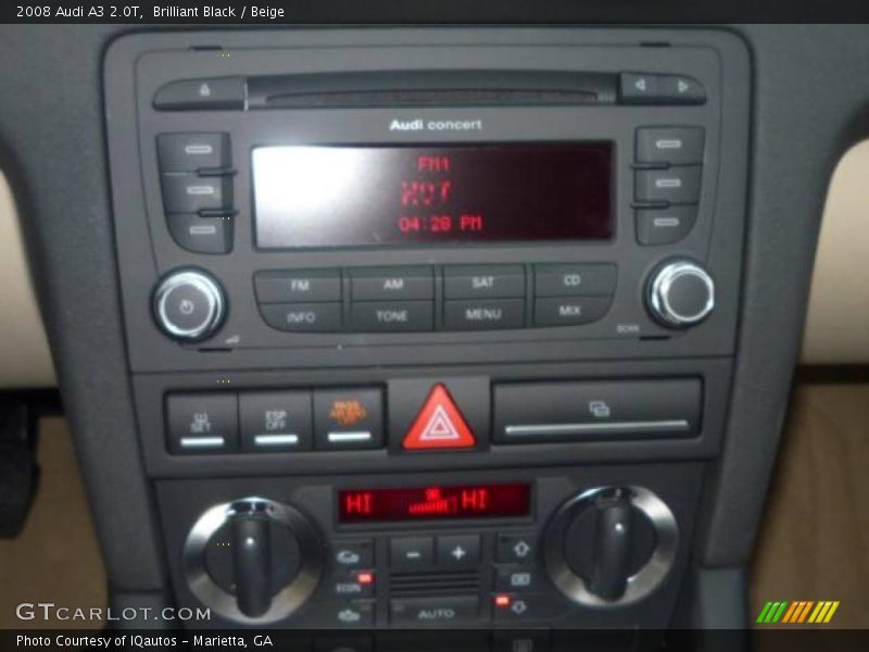 Brilliant Black / Beige 2008 Audi A3 2.0T
