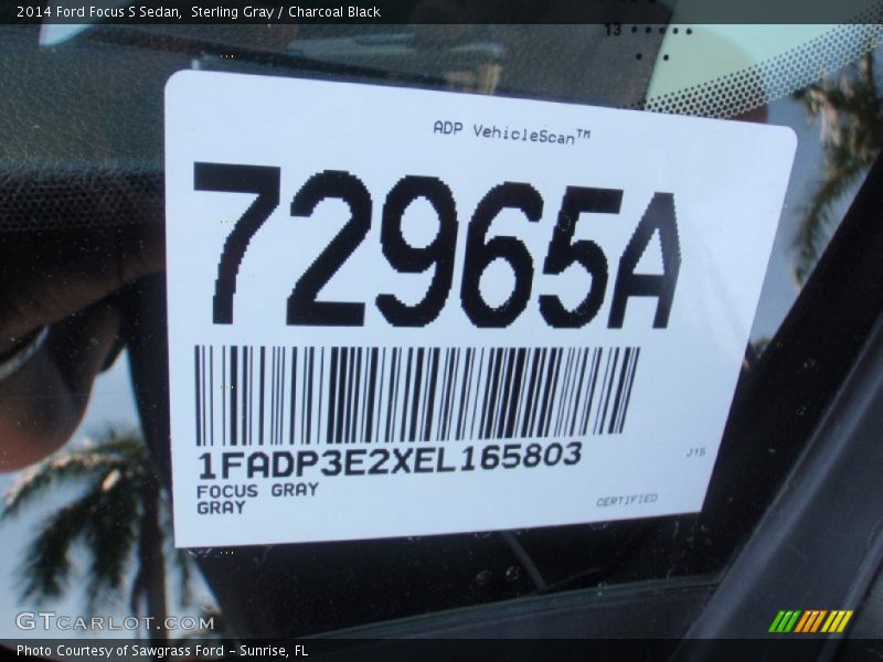 Sterling Gray / Charcoal Black 2014 Ford Focus S Sedan