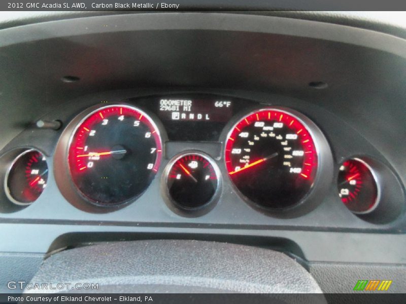 Carbon Black Metallic / Ebony 2012 GMC Acadia SL AWD
