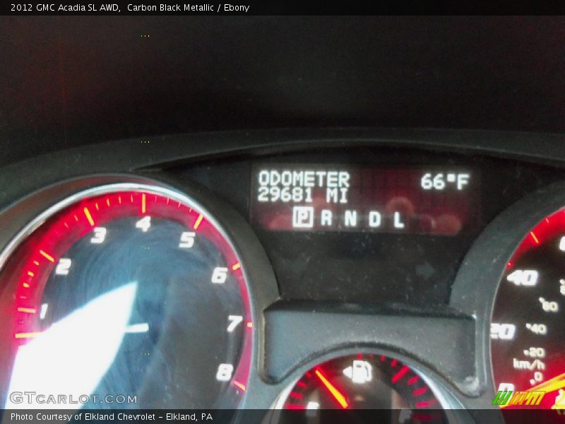 Carbon Black Metallic / Ebony 2012 GMC Acadia SL AWD
