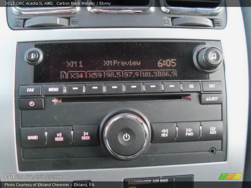 Carbon Black Metallic / Ebony 2012 GMC Acadia SL AWD