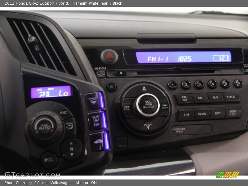 Premium White Pearl / Black 2012 Honda CR-Z EX Sport Hybrid