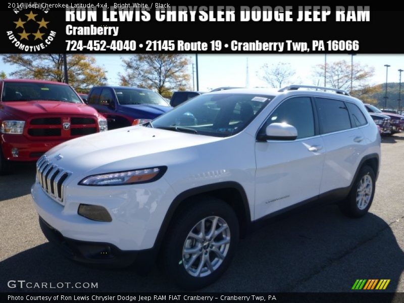 Bright White / Black 2016 Jeep Cherokee Latitude 4x4