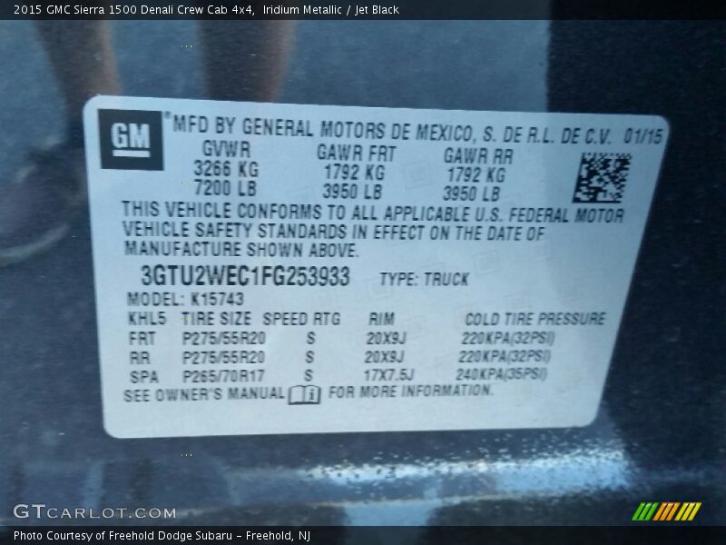 Iridium Metallic / Jet Black 2015 GMC Sierra 1500 Denali Crew Cab 4x4