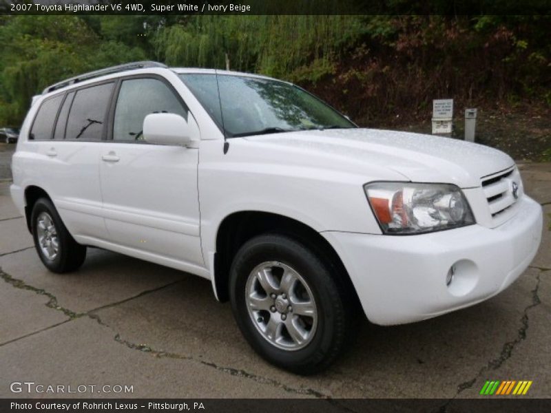 Super White / Ivory Beige 2007 Toyota Highlander V6 4WD