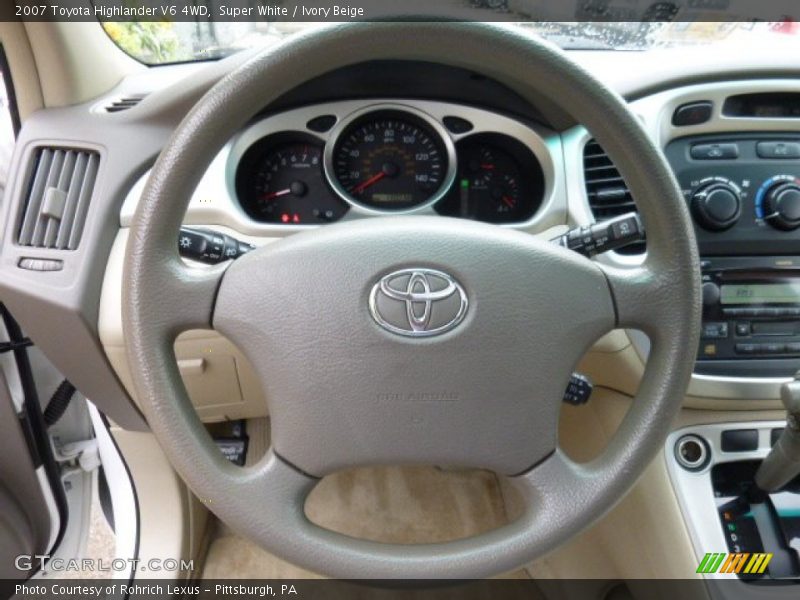 Super White / Ivory Beige 2007 Toyota Highlander V6 4WD