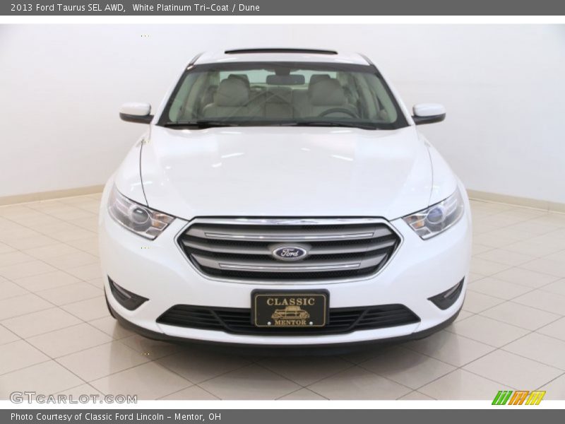 White Platinum Tri-Coat / Dune 2013 Ford Taurus SEL AWD