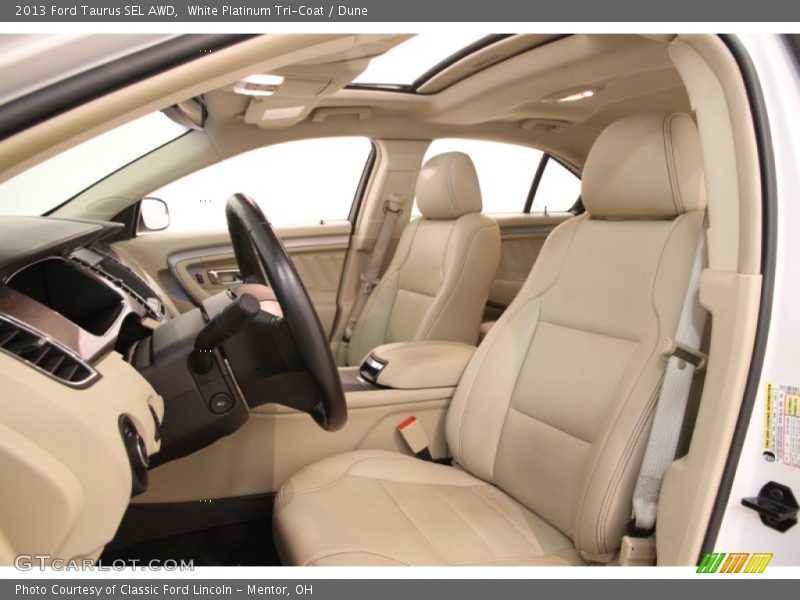 White Platinum Tri-Coat / Dune 2013 Ford Taurus SEL AWD