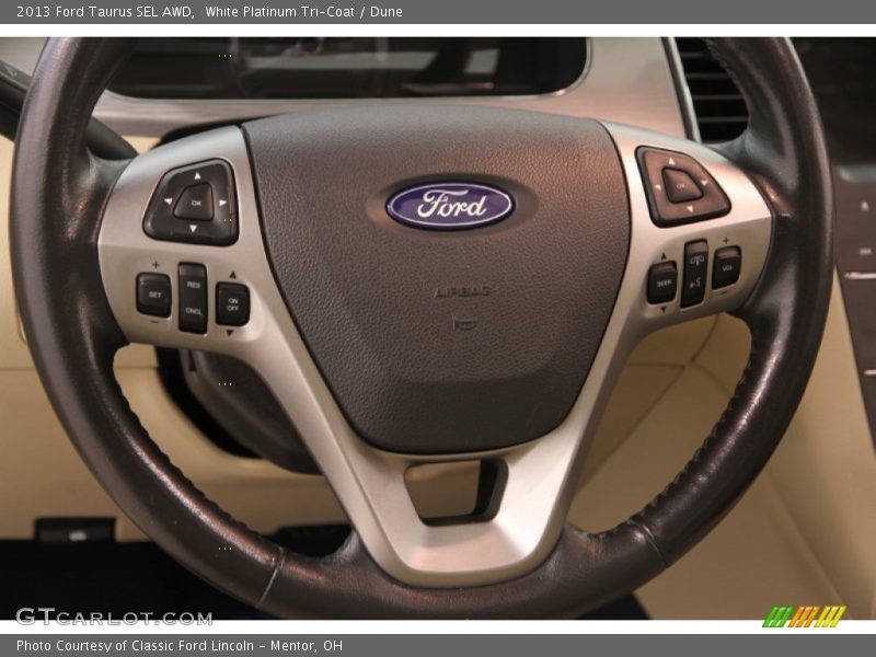 White Platinum Tri-Coat / Dune 2013 Ford Taurus SEL AWD