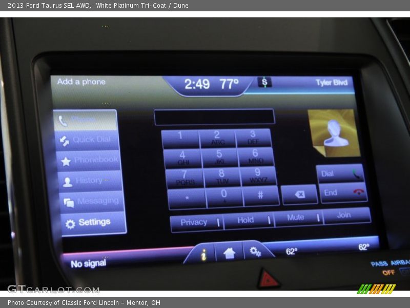 White Platinum Tri-Coat / Dune 2013 Ford Taurus SEL AWD