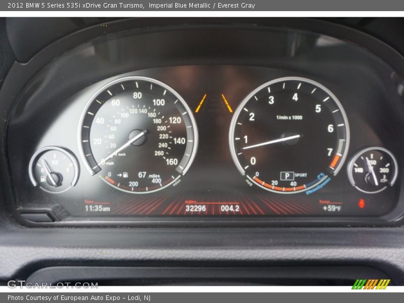 Imperial Blue Metallic / Everest Gray 2012 BMW 5 Series 535i xDrive Gran Turismo