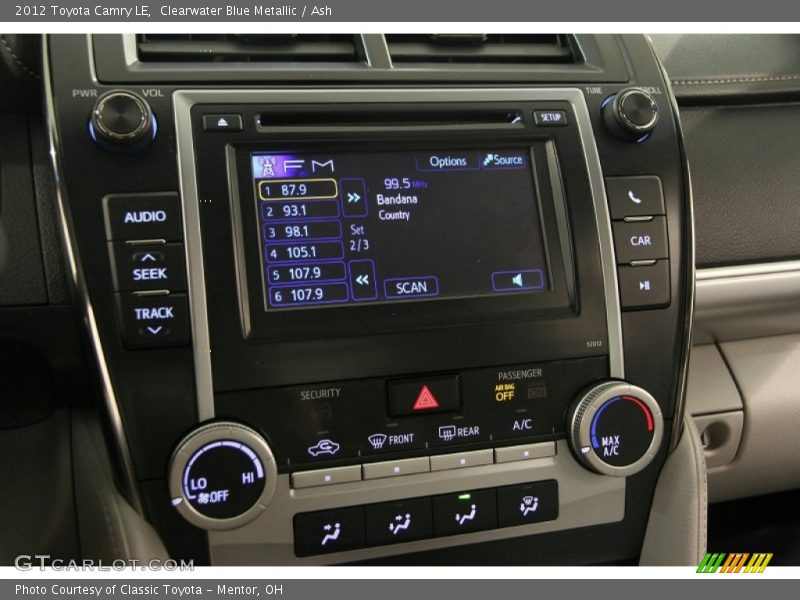 Clearwater Blue Metallic / Ash 2012 Toyota Camry LE