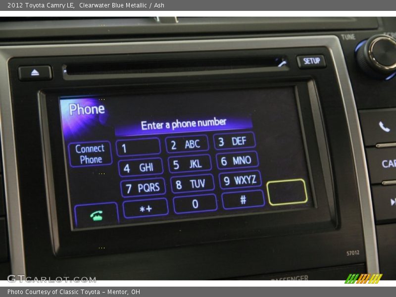 Clearwater Blue Metallic / Ash 2012 Toyota Camry LE