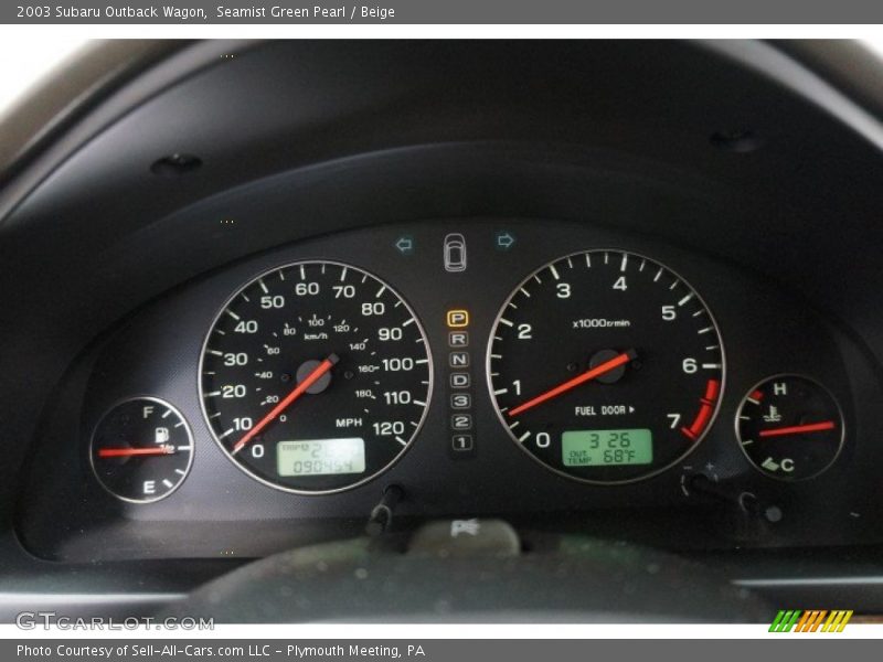 Seamist Green Pearl / Beige 2003 Subaru Outback Wagon