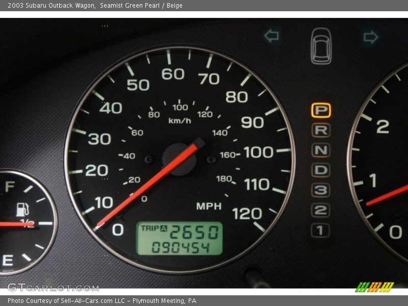 Seamist Green Pearl / Beige 2003 Subaru Outback Wagon