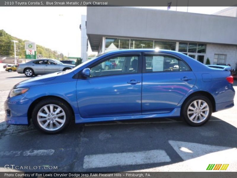 Blue Streak Metallic / Dark Charcoal 2010 Toyota Corolla S