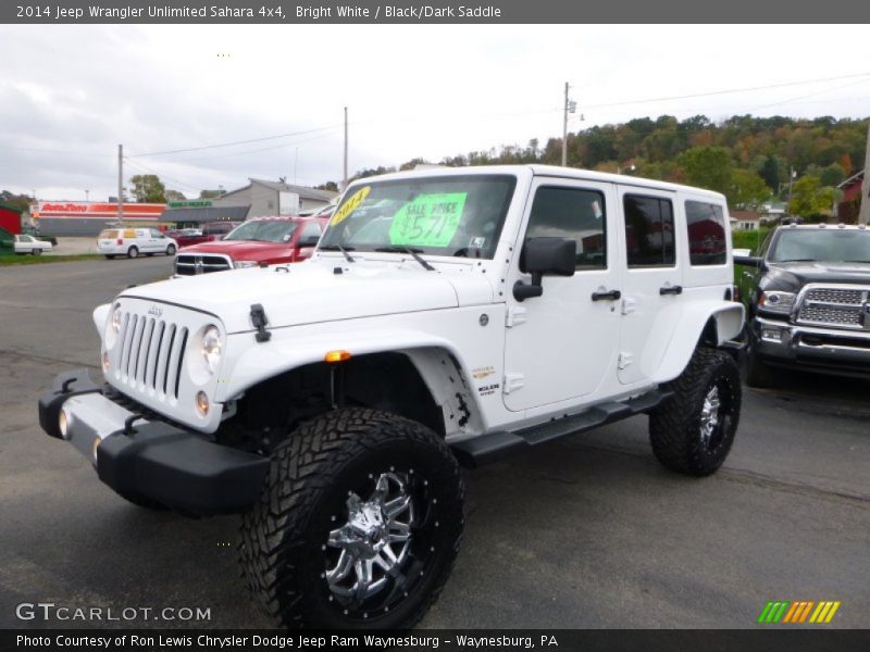 Bright White / Black/Dark Saddle 2014 Jeep Wrangler Unlimited Sahara 4x4