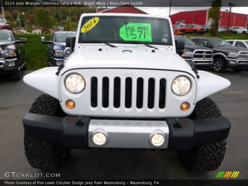 Bright White / Black/Dark Saddle 2014 Jeep Wrangler Unlimited Sahara 4x4