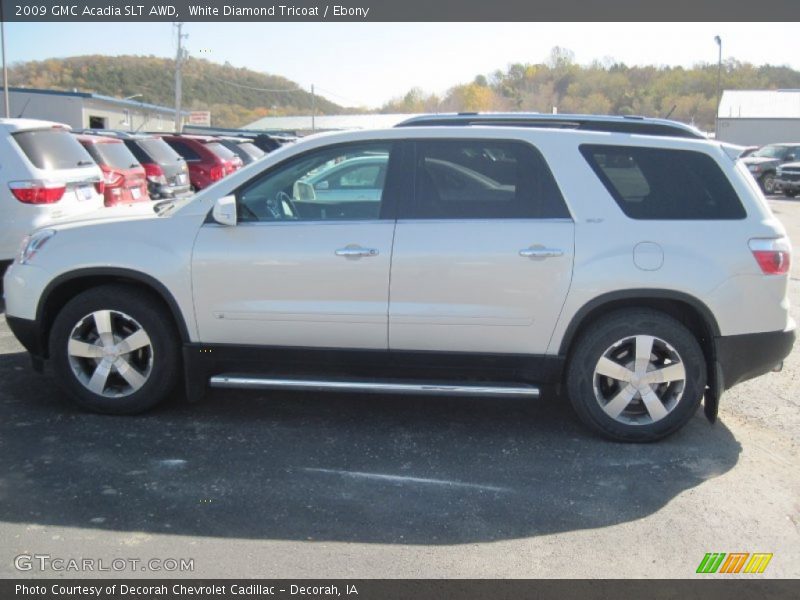 White Diamond Tricoat / Ebony 2009 GMC Acadia SLT AWD