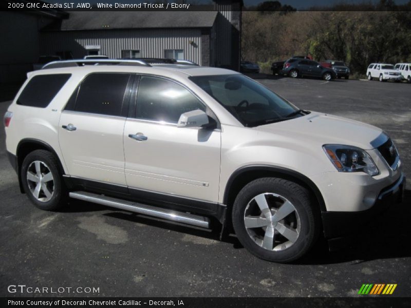 White Diamond Tricoat / Ebony 2009 GMC Acadia SLT AWD