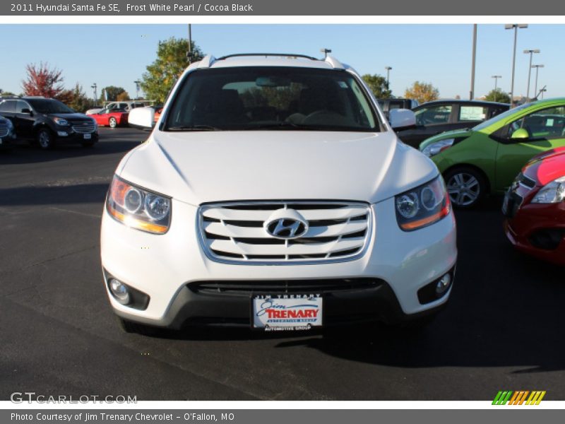 Frost White Pearl / Cocoa Black 2011 Hyundai Santa Fe SE