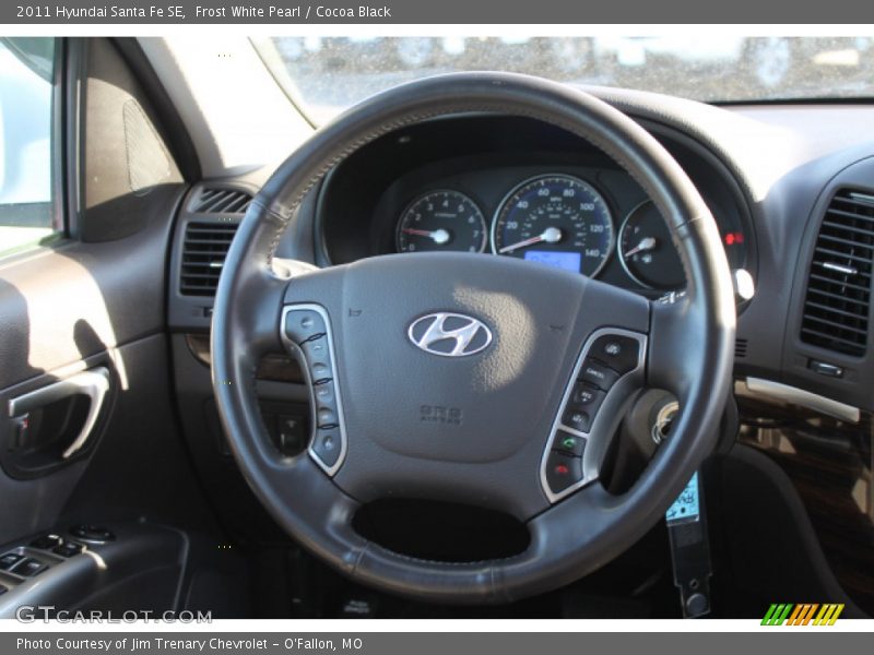 Frost White Pearl / Cocoa Black 2011 Hyundai Santa Fe SE