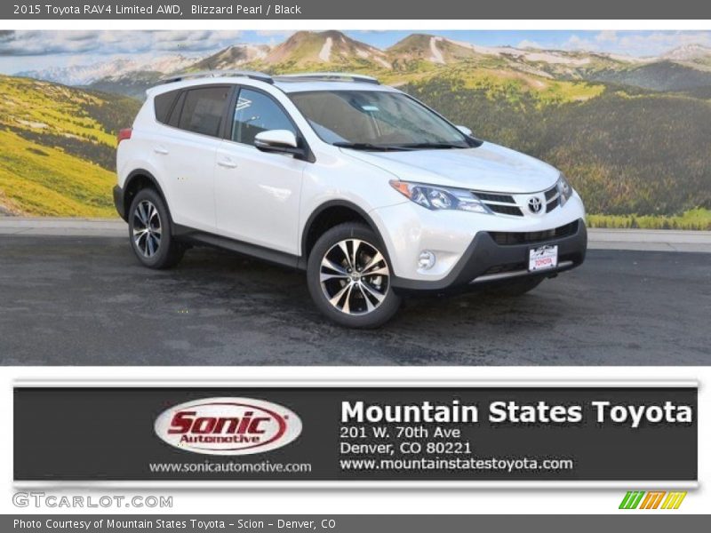 Blizzard Pearl / Black 2015 Toyota RAV4 Limited AWD